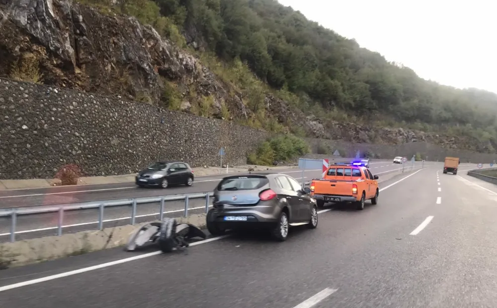 Tünel çıkışında kaza...