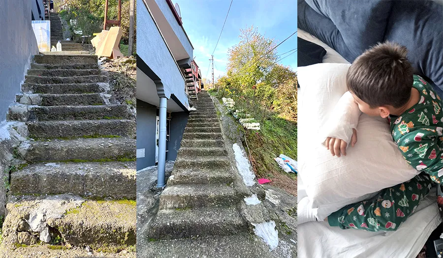 Merdivenlerden düşen çocuklar yaralandı