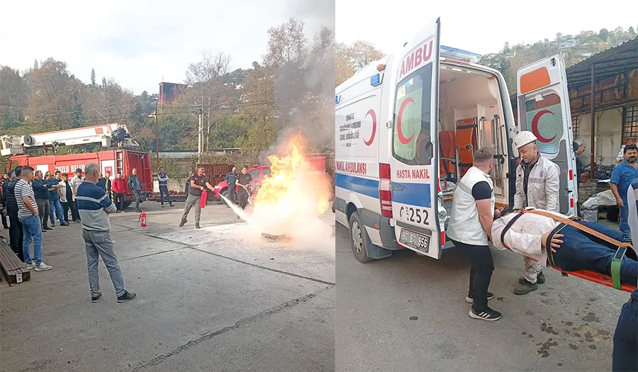 Kozlu’da madende gerçeği aratmayan tatbikat