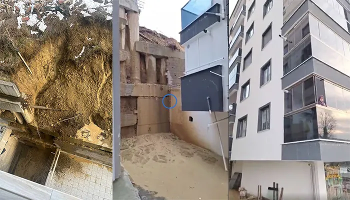 Büyük heyelan… Apartman boşaltıldı… 