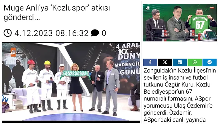Özgür Kuru, hem Kozlu’yu tanıtıyor hem de hayır işleriyle takdir topluyor