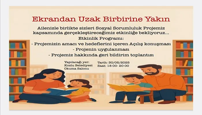 Kozlu’da ‘Ekrandan uzak, birbirine yakın’ etkinliği düzenlenecek