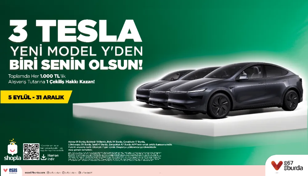 67 Burda AVM ziyaretçilerine müjde: Tesla çekilişi başlıyor…